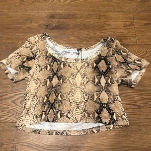 snake skin olivaceous crop top